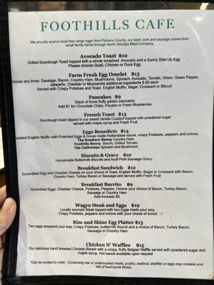 Menu photo 3 Foothills Cafe Marble Hill, GA