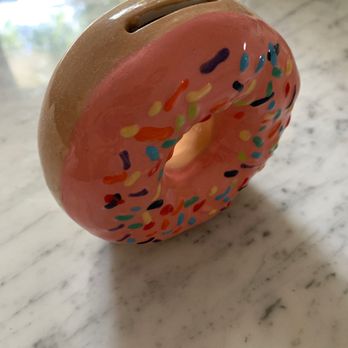 The Clayroom - Donut piggy bank - Paint-Your-Own Pottery Near Me - Brookline, Massachusetts