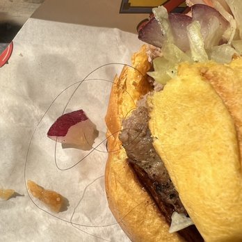 Jax Grill - Hair coming out the burger - Burgers Near Me - Bellaire, Texas