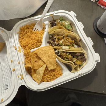 Taqueria La Mexicana - 3 plate taco no beans substitute for rice. - Mexican Near Me - Long Beach, California Taqueria La Mexicana - 3 plate taco no beans substitute for rice. - Mexican Near Me - Long Beach, California