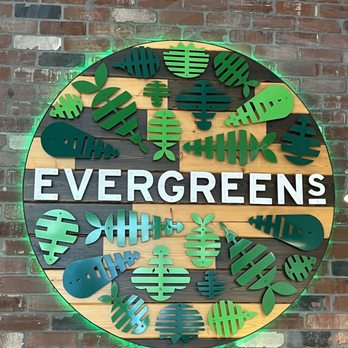 Evergreens - Evergreens wall logo inside - Salad Near Me - Seattle, Washington
