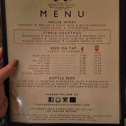 Beer on draft menu