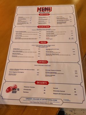 Menu photo 1 Peter’s Pizzeria Pompano Beach, FL Menu photo 1 Peter’s Pizzeria Pompano Beach, FL