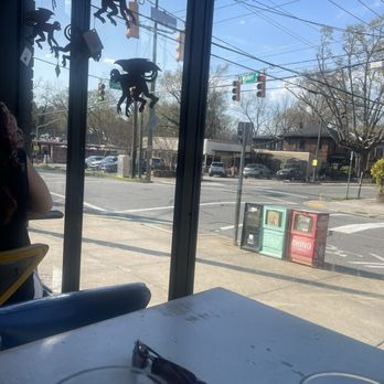 Fishbones - View of the outside from a window seat - New American Near Me - Greensboro, North Carolina