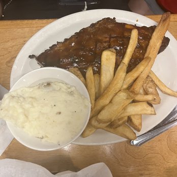 Texas Roadhouse - Half slab with fries and mashed potatoes - Steakhouses Near Me - Denton, Texas Texas Roadhouse - Half slab with fries and mashed potatoes - Steakhouses Near Me - Denton, Texas