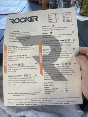 Menu photo 1 Rocker Olympic Valley, CA