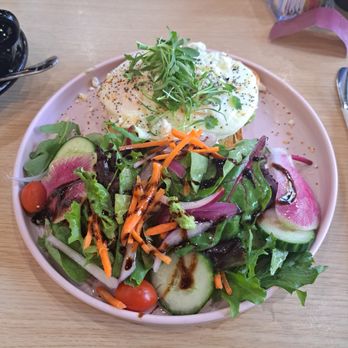 Gina's Kitchen +Catering - Avocado Toast with Fried Egg and Beets & Greens Salad - Breakfast & Brunch Near Me - Rancho Cucamonga, California