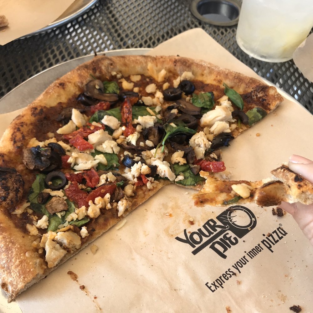 Your Pie Pizza - Wheat crust with chipotle sauce and fresh veggies and chicken - Pizza Near Me - Indio, California Your Pie Pizza - Wheat crust with chipotle sauce and fresh veggies and chicken - Pizza Near Me - Indio, California
