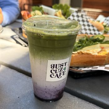 Just Cuz Cafe - Blueberry Matcha - Cafes Near Me - Lacey, Washington Just Cuz Cafe - Blueberry Matcha - Cafes Near Me - Lacey, Washington