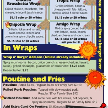 Snack Shack - a menu for a snack shack - Burgers Near Me - Kingston, Ontario