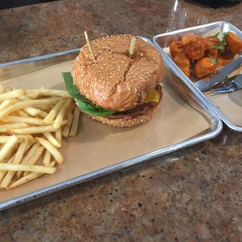 Craft Roots - Veggie Burger and Buffalo Cauliflower! Amazing! - Bars Near Me - Morgan Hill, California