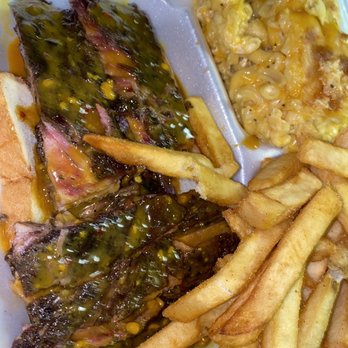 Racks BBQ - BBQ RIBS WITH MAC & CHEESE & FRIES - Food Trucks Near Me