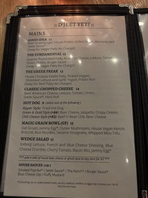 Menu photo 5 Settle Down Tavern Madison, WI