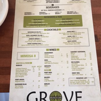 Grove Brunch Cafe - Menu back - Breakfast & Brunch Near Me - El Paso, Texas Grove Brunch Cafe - Menu back - Breakfast & Brunch Near Me - El Paso, Texas