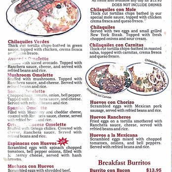 The Granada Restaurant - Menu pics - Mexican Near Me - Burbank, California
