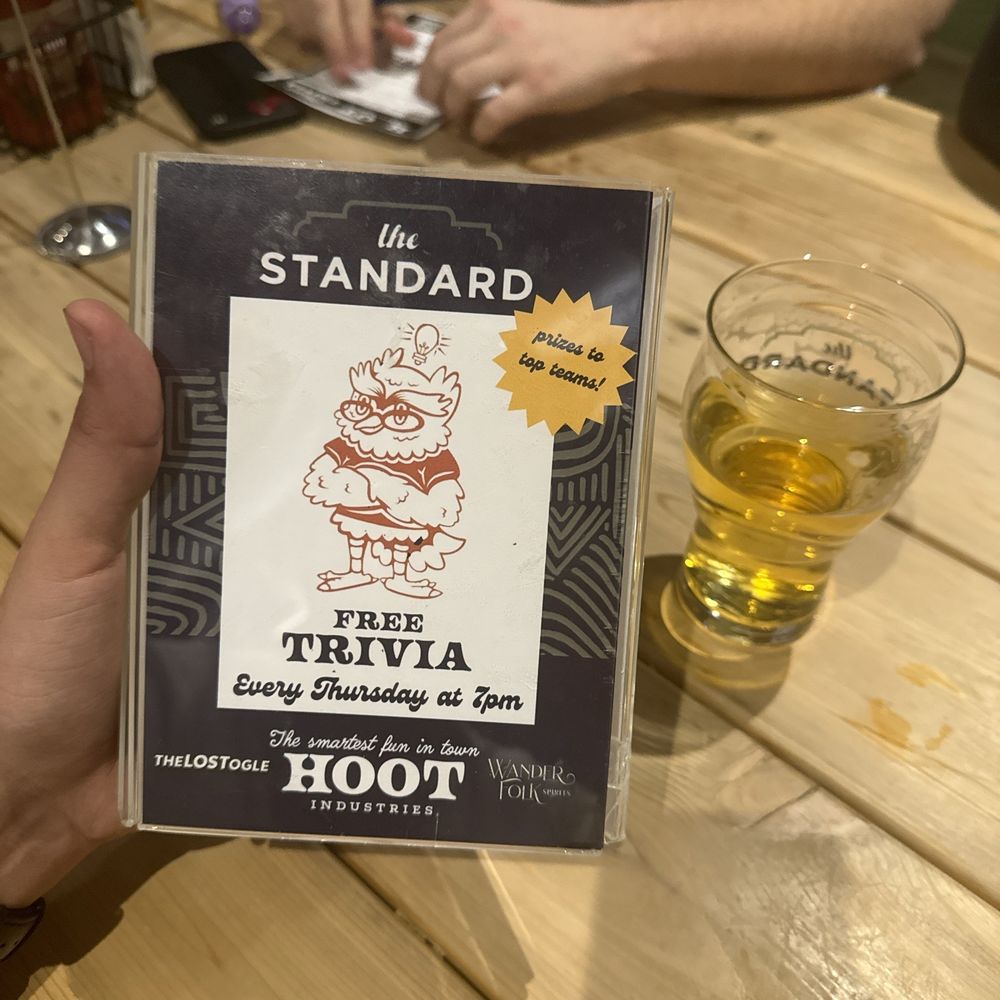The Standard - Trivia sign - Beer Gardens Near Me - Norman, Oklahoma