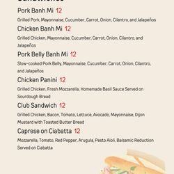 AnNam Bistro and Cafe - Sandwiches