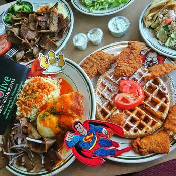 Red Olive Restaurant -Woodhaven - Chicken n Waffles,  Greek Trio, Gyro Platter n Greek Salad - Greek Near Me - Woodhaven, Michigan