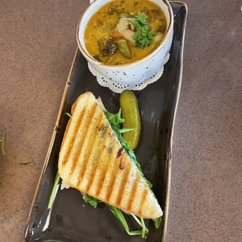 Pardners Cafe - Pick 2: half a Texas turkey panini and the Tuscan soup - American Near Me - Cody, Wyoming