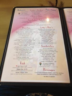 Menu photo 8 Letty's Mexican Restaurant Gassville, AR Menu photo 8 Letty's Mexican Restaurant Gassville, AR