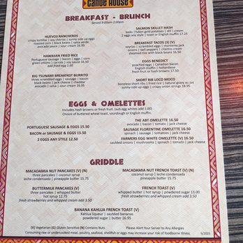 Canoe House - breakfast menu - Hawaiian Near Me - South Pasadena, California
