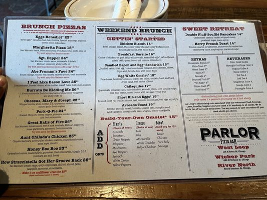 Menu photo 2 Parlor Pizza Bar - Wicker Park Chicago, IL Menu photo 2 Parlor Pizza Bar - Wicker Park Chicago, IL