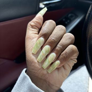 Queen's Nails and Spa - sparkly green gold flake - Nail Salons Near Me - Concord, California Queen's Nails and Spa - sparkly green gold flake - Nail Salons Near Me - Concord, California