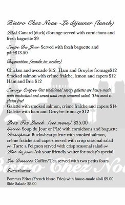 Menu photo 2 Bistro Chez Nous Melbourne, VIC Menu photo 2 Bistro Chez Nous Melbourne, VIC