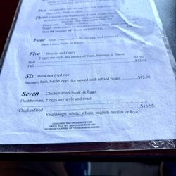 Riverwalk Restaurant - Menu