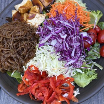 Nancy's Sky Garden - Tofu Buddha with Sweet Potato Noodle - Vegetarian Near Me - Austin, Texas Nancy's Sky Garden - Tofu Buddha with Sweet Potato Noodle - Vegetarian Near Me - Austin, Texas