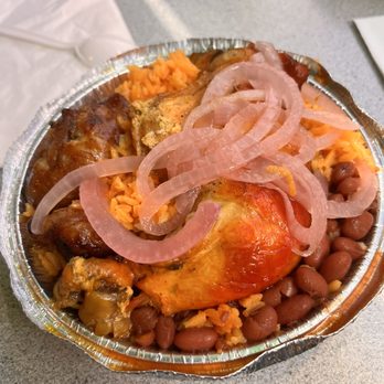 Zoralie Restaurant - Yellow Rice, Red Beans, Baked Chicken and Sweet Plantain - Dominican Near Me - New York, New York