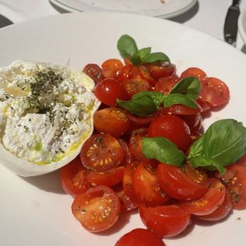 Novikov - *Buffalo Burrata with Farmers Market Tomatoes - Mediterranean Near Me - Beverly Hills, California