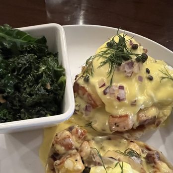 Mockingbird Kitchen - Best salmon eggs Benedict! - New American Near Me - Fayetteville, Arkansas