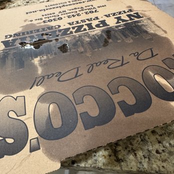 Rocco's NY Pizzeria and Pasta - The pools of grease that leaked onto the pizza box and my car seats. - Italian Near Me - Las Vegas, Nevada