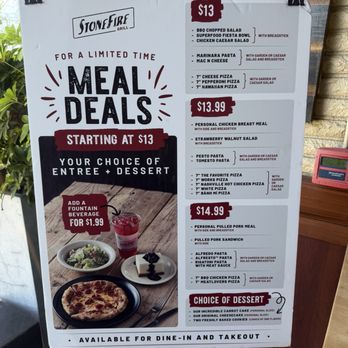 Stonefire Grill - Meal deal menu - American Near Me - Lakewood, California Stonefire Grill - Meal deal menu - American Near Me - Lakewood, California