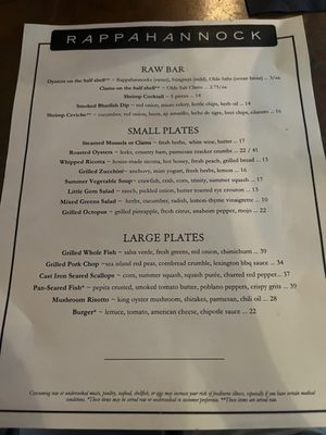 Menu photo 1 Rappahannock Richmond, VA Menu photo 1 Rappahannock Richmond, VA