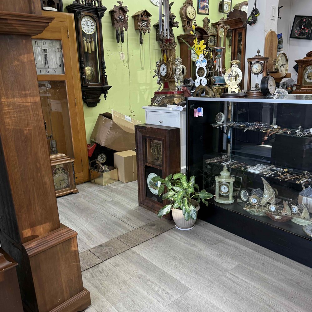 Alpine Antique Clock Repair - Beautiful clocks throughout the shop - Clock Repair Near Me - Torrance, California