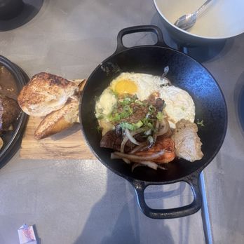 Roots Bistro - Sizzle beef, egg, and chicken pate dip - Vietnamese Near Me - San Jose, California