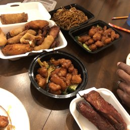 Pu Pu Platter for 2, Orange Flavored Chicken, General Tso's Chicken, House Special Chow Mein, BBQ Spare Ribs and Teriyaki Chicken Combo