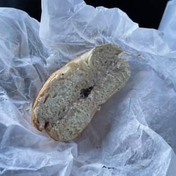 Shef's Bagels - Plain bagel with cinnamon raisin cream cheese - Bagels Near Me - Cheshire, Connecticut