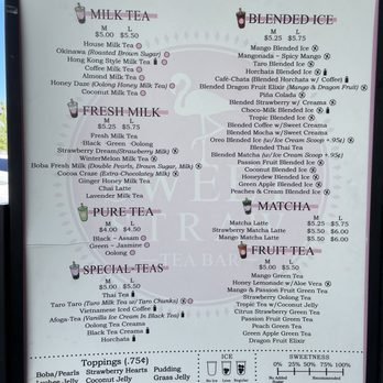 Sweet Straw - Menu - Bubble Tea Near Me - Napa, California