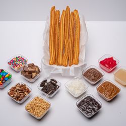 El Bajon Churros - Churrolicious Choice of 2 sauces and 2 topping over 6 plain churros.