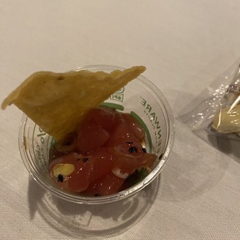 Sam's Chowder House - tuna tartar w/chip - Seafood Near Me - Half Moon Bay, California Sam's Chowder House - tuna tartar w/chip - Seafood Near Me - Half Moon Bay, California