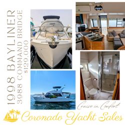 Coronado Yacht Sales - 1998 Bayliner 3988 Command Bridge for Sale!