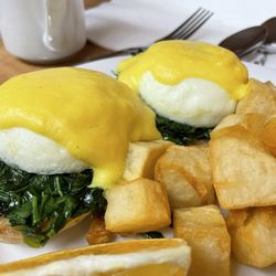 Bagel Plus - Eggs Florentine (with homefries) - $17.25. Oct 2024