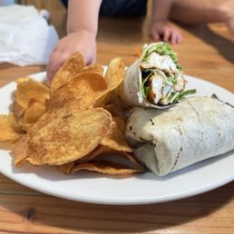 Catch of the Day (Wahoo) Wrap w/ homemade chips 10/10 Catch of the Day (Wahoo) Wrap w/ homemade chips 10/10