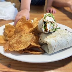 Lures Riverfront Restaurant - Catch of the Day (Wahoo) Wrap w/ homemade chips 10/10