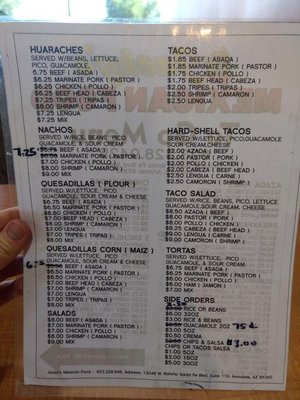 Menu photo 2 Jacky's Mexican Food Avondale, AZ Menu photo 2 Jacky's Mexican Food Avondale, AZ