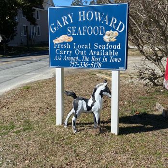 Gary Howard Seafood - a horse and a sign - Seafood Markets Near Me - Chincoteague Island, Virginia
