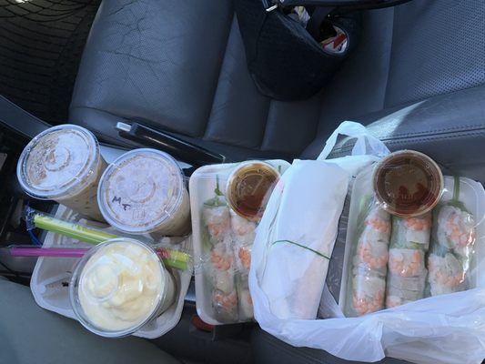 Avian Water and Banh Mi Sandwich by null